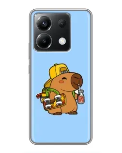 Чохол для Xiaomi POCO X6 5G з картинкою «Капібара на скейті»