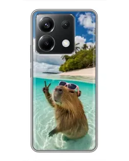 Чохол для Xiaomi POCO X6 5G з картинкою «Капібара на морі»