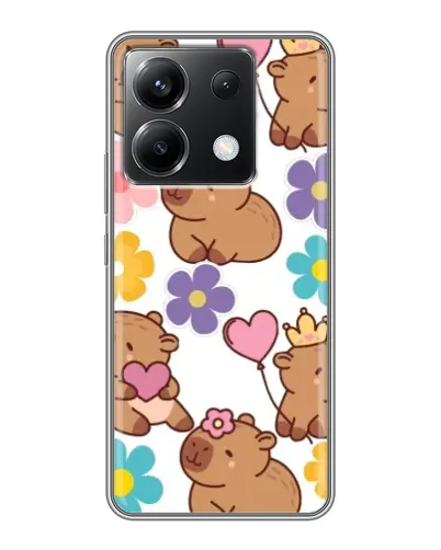 Чехол для Xiaomi POCO X6 5G с картинкой «Цветочный паттерн капибар» Чехол для Xiaomi POCO X6 5G с картинкой «Цветочный паттерн капибар»