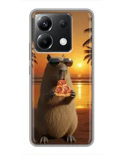 Чохол для Xiaomi POCO X6 5G з картинкою «Капібара з піцою»