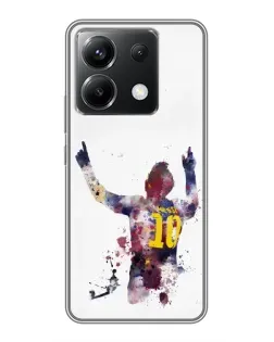 Чехол для Xiaomi POCO X6 5G с картинкой «Акварельный Месси Барселона»