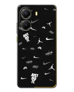 Чехол для Xiaomi POCO X7 Pro с картинкой «Nike Black Pattern» Чехол для Xiaomi POCO X7 Pro с картинкой «Nike Black Pattern»