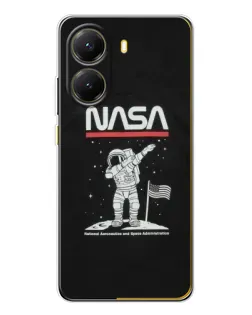 Чохол для Xiaomi POCO X7 Pro з картинкою «NASA — крокуємо по Місяцю»