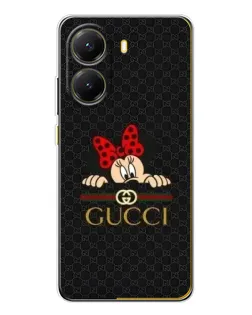 Чехол для Xiaomi POCO X7 Pro с картинкой «Минни Маус Gucci — черный»