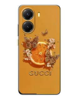 Чехол для Xiaomi POCO X7 Pro с картинкой «Gucci — золотые бабочки»