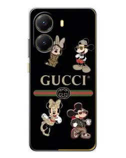 Чехол для Xiaomi POCO X7 Pro с картинкой «Gucci — герои Disney и монограмма»