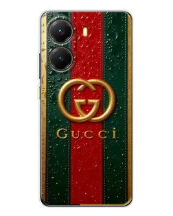 Чехол для Xiaomi POCO X7 Pro с картинкой «Gucci — фирменная полоса и золото»
