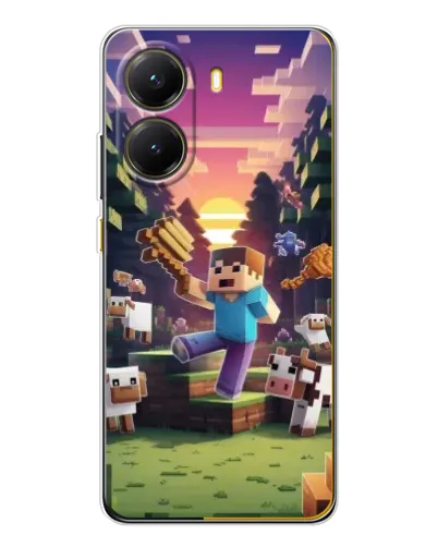 Чехол для Xiaomi POCO X7 Pro с картинкой «Стив на ферме»