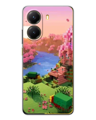 Чехол для Xiaomi POCO X7 Pro с картинкой «Розовое дерево Minecraft»