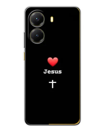 Чехол для Xiaomi POCO X7 Pro с картинкой «Сердце - Jesus»