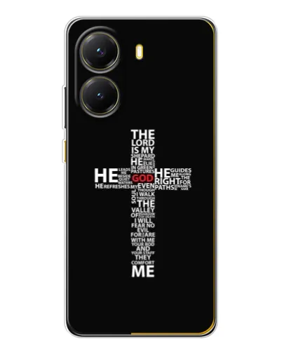 Чехол для Xiaomi POCO X7 Pro с картинкой «Текстовый крест» Чехол для Xiaomi POCO X7 Pro с картинкой «Текстовый крест»