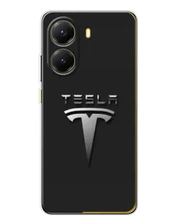Чехол для Xiaomi POCO X7 Pro с картинкой «Стальной логотип Tesla» Чехол для Xiaomi POCO X7 Pro с картинкой «Стальной логотип Tesla»