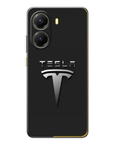 Чехол для Xiaomi POCO X7 Pro с картинкой «Стальной логотип Tesla» Чехол для Xiaomi POCO X7 Pro с картинкой «Стальной логотип Tesla»