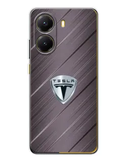 Чехол для Xiaomi POCO X7 Pro с картинкой «Металлическая текстура Tesla» Чехол для Xiaomi POCO X7 Pro с картинкой «Металлическая текстура Tesla»