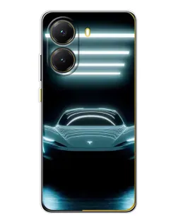 Чехол для Xiaomi POCO X7 Pro с картинкой «Tesla в неоне» Чехол для Xiaomi POCO X7 Pro с картинкой «Tesla в неоне»