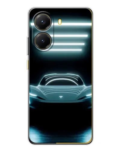 Чехол для Xiaomi POCO X7 Pro с картинкой «Tesla в неоне» Чехол для Xiaomi POCO X7 Pro с картинкой «Tesla в неоне»
