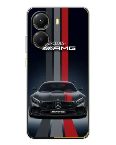 Чехол для Xiaomi POCO X7 Pro с картинкой «Mercedes — белый карбон»