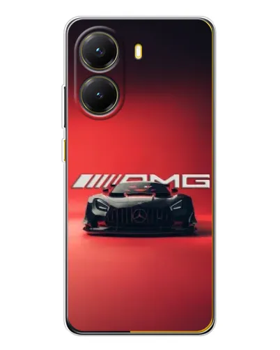 Чехол для Xiaomi POCO X7 Pro с картинкой «Mercedes AMG — красная линия»