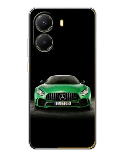 Чехол для Xiaomi POCO X7 Pro с картинкой «Mercedes — неоновый лого»
