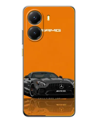 Чехол для Xiaomi POCO X7 Pro с картинкой «Оранжевый Mercedes AMG»