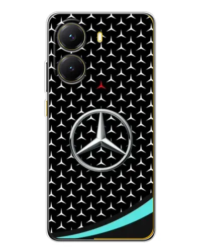 Чехол для Xiaomi POCO X7 Pro с картинкой «Mercedes — бирюзовый акцент»