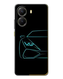 Чохол для Xiaomi POCO X7 Pro з картинкою «Блакитний силует Lamborghini» Чохол для Xiaomi POCO X7 Pro з картинкою «Блакитний силует Lamborghini»