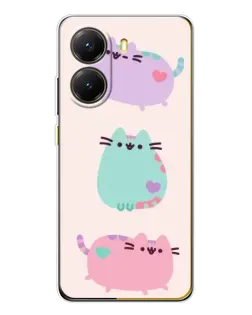 Чехол для Xiaomi POCO X7 Pro с картинкой «Pusheen трио»