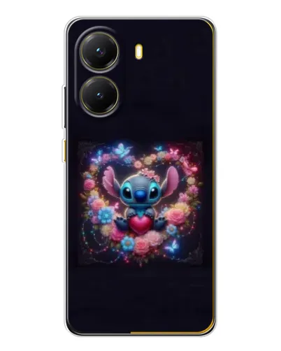 Чехол для Xiaomi POCO X7 Pro с картинкой «Stitch в цветах»