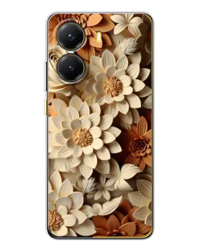 Чехол для Xiaomi POCO X7 Pro с картинкой «Бежевый флористический декор» Чехол для Xiaomi POCO X7 Pro с картинкой «Бежевый флористический декор»