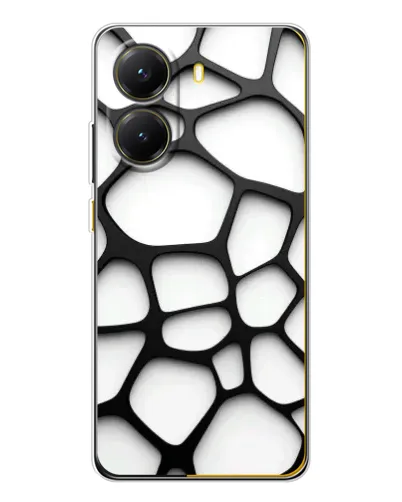 Чехол для Xiaomi POCO X7 Pro с картинкой «Белая объемная сетка»
