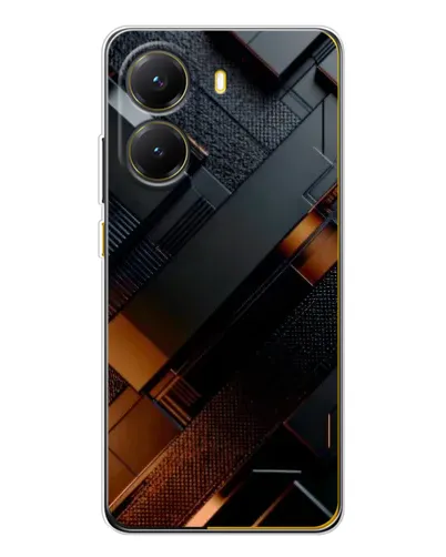 Чехол для Xiaomi POCO X7 Pro с картинкой «Черные геометрические блоки»