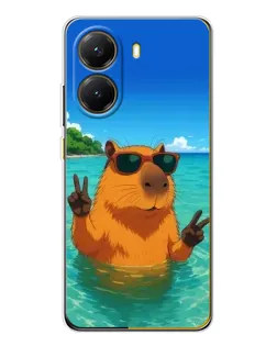 Чохол для Xiaomi POCO X7 Pro з картинкою «Морська капібара»