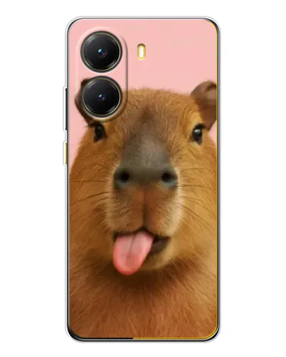 Чехол для Xiaomi POCO X7 Pro с картинкой «Капибара с языком»