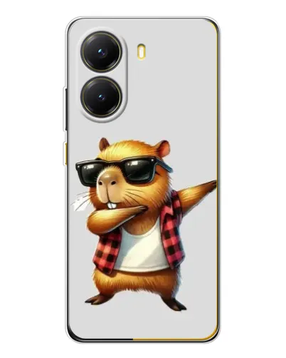 Чехол для Xiaomi POCO X7 Pro с картинкой «Капибара рэпер даб»