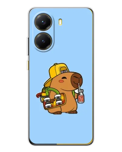 Чехол для Xiaomi POCO X7 Pro с картинкой «Капибара на скейте»