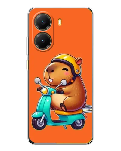 Чехол для Xiaomi POCO X7 Pro с картинкой «Капибара на скутере»