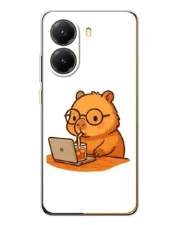 Чохол для Xiaomi POCO X7 Pro з картинкою «Капібара з ноутбуком»