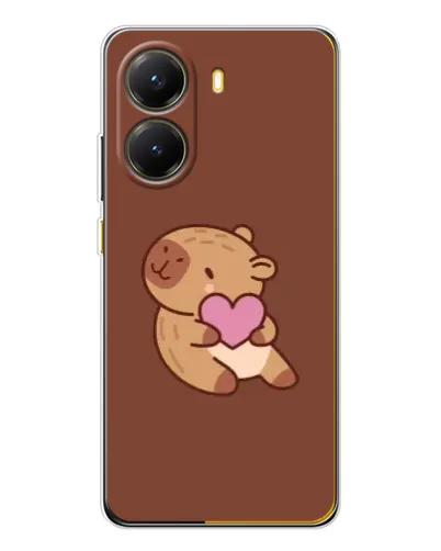 Чехол для Xiaomi POCO X7 Pro с картинкой «Капибара с сердцем»