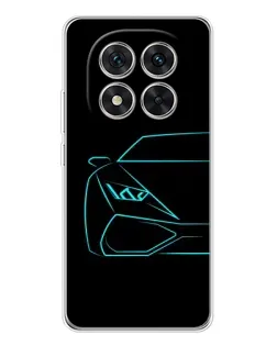 Чехол для Xiaomi POCO X7 с картинкой «Голубой силуэт Lamborghini»