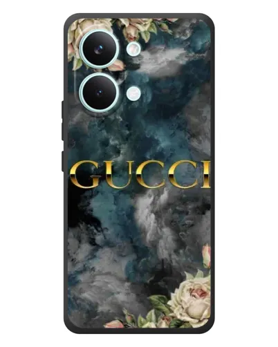 Чехол для Xiaomi Poco X8 Pro Max с картинкой «Абстрактные цветы Gucci» Чехол для Xiaomi Poco X8 Pro Max с картинкой «Абстрактные цветы Gucci»