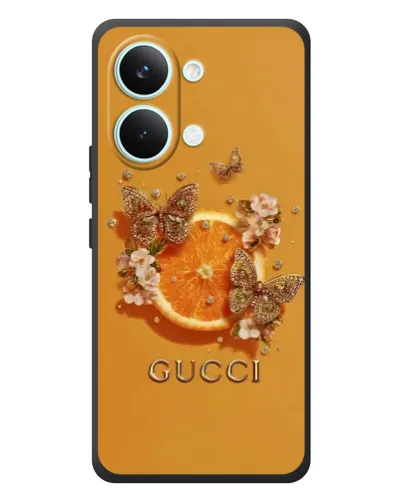 Чехол для Xiaomi Poco X8 Pro Max с картинкой «Gucci — золотые бабочки» Чехол для Xiaomi Poco X8 Pro Max с картинкой «Gucci — золотые бабочки»