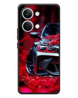 Чехол для Xiaomi Poco X8 Pro Max с картинкой «Спортивная BMW и цветы» Чехол для Xiaomi Poco X8 Pro Max с картинкой «Спортивная BMW и цветы»