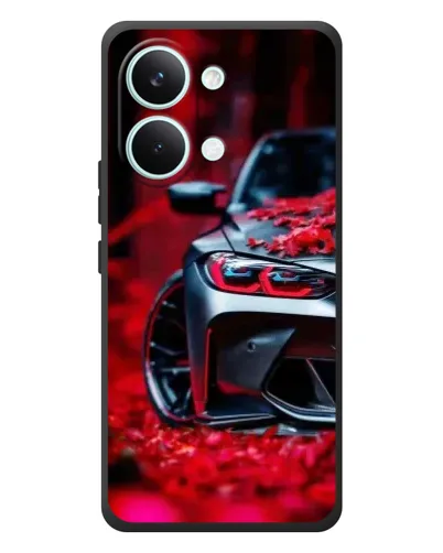 Чехол для Xiaomi Poco X8 Pro Max с картинкой «Спортивная BMW и цветы» Чехол для Xiaomi Poco X8 Pro Max с картинкой «Спортивная BMW и цветы»