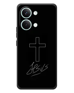 Чехол для Xiaomi Poco X8 Pro Max с картинкой «Графический крест Jesus» Чехол для Xiaomi Poco X8 Pro Max с картинкой «Графический крест Jesus»