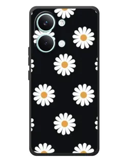 Чехол для Xiaomi Poco X8 Pro Max с картинкой «Ромашки на черном»