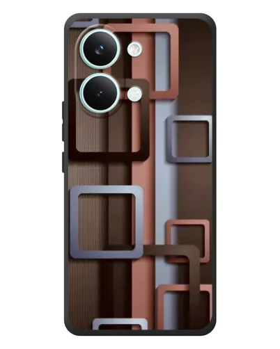 Чехол для Xiaomi Poco X8 Pro Max с картинкой «Коричневые объемные квадраты» Чехол для Xiaomi Poco X8 Pro Max с картинкой «Коричневые объемные квадраты»