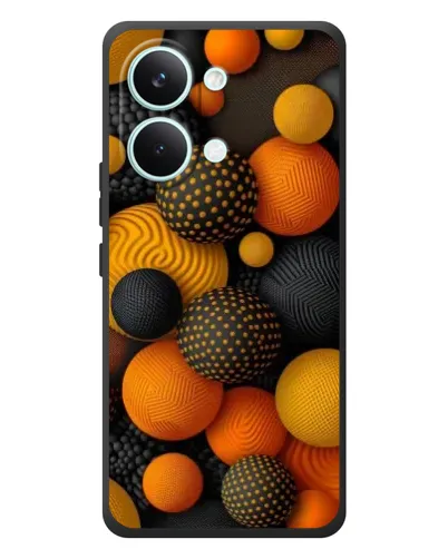 Чехол для Xiaomi Poco X8 Pro Max с картинкой «Объемные оранжевые сферы» Чехол для Xiaomi Poco X8 Pro Max с картинкой «Объемные оранжевые сферы»