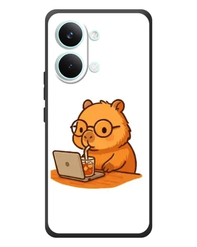Чехол для Xiaomi Poco X8 Pro Max с картинкой «Капибара с ноутбуком» Чехол для Xiaomi Poco X8 Pro Max с картинкой «Капибара с ноутбуком»