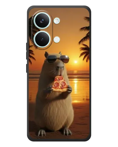 Чехол для Xiaomi Poco X8 Pro Max с картинкой «Капибара с пиццей» Чехол для Xiaomi Poco X8 Pro Max с картинкой «Капибара с пиццей»