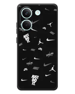Чехол для Xiaomi Poco X8 Pro с картинкой «Nike Black Pattern»